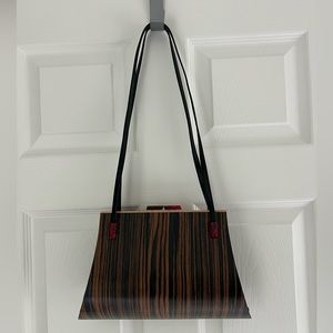 Hammill Diebolt "Aristea" Large Handbag-Double Strap - Macassar Ebony